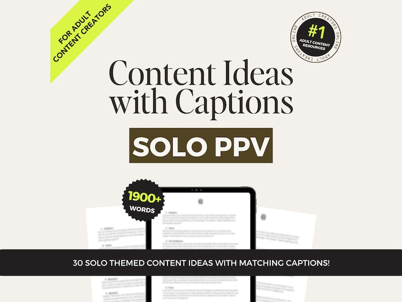 30 Solo PPV Onlyfans Content Ideas with Captions