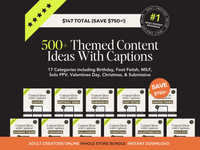 Thumbnail for OnlyFans Creator Bundle - 180+ Digital Products | Scripts, Captions, Content Ideas, Guides & Templates