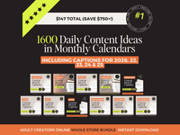Thumbnail for OnlyFans Creator Bundle - 180+ Digital Products | Scripts, Captions, Content Ideas, Guides & Templates