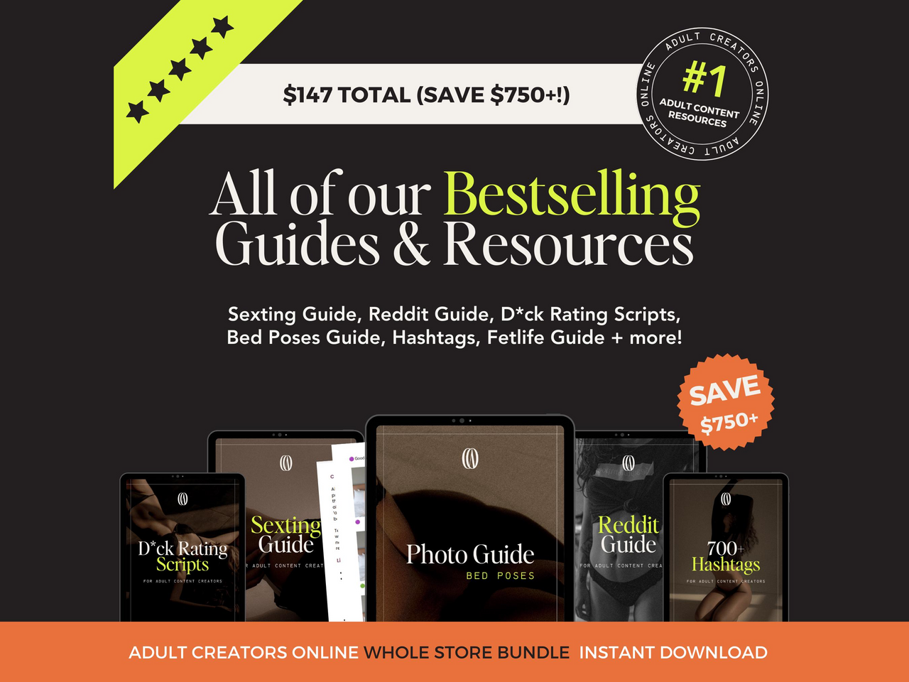OnlyFans Creator Bundle - 180+ Digital Products | Scripts, Captions, Content Ideas, Guides & Templates